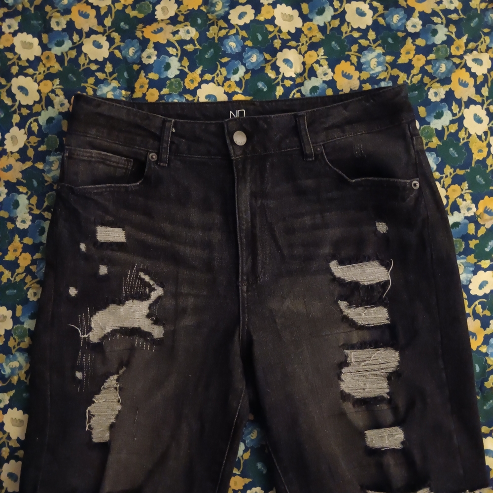 NOBO Black Distressed Jean Shorts